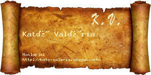 Kató Valéria névjegykártya